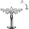 Titanium Belly Button Piercing marquise center zirconia wing Push-In