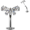 Titanium Belly Button Piercing bow zirconia Push-In