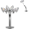 Titanium Belly Button Piercing fan zirconia marquise cut Push-In