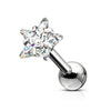 Barbell Zirconia Star Snap Setting