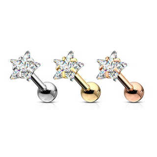 Barbell Zirconia Star Snap Setting