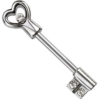 Nippelpiercing Schlüssel Zirkonia Silber