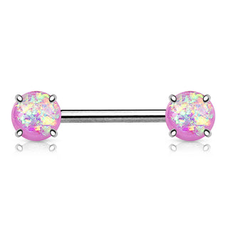 Nippelpiercing Opal Silber