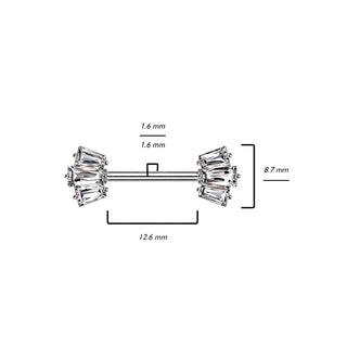 Nipple Piercing 6 Zirconia