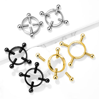 Fake Nipple Piercing Nipple clamp 4 Screws