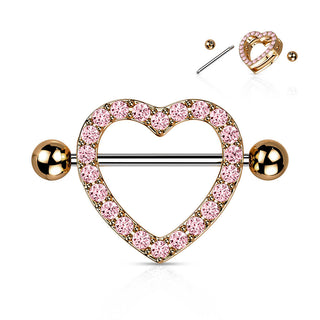 Nipple Piercing Heart Zirconia