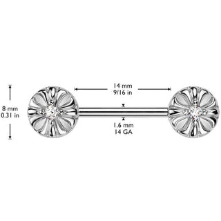 Nippelpiercing keltisches Kreuz Zirkonia