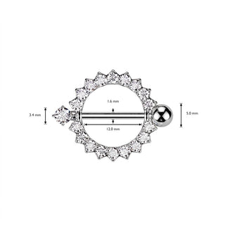 Nipple Piercing Ring Zirconia
