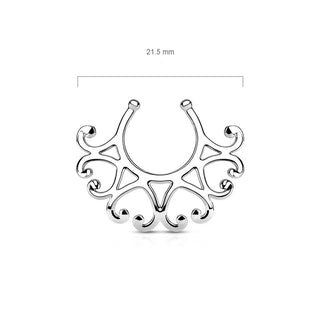 Fake Nippelpiercing Tribal Herzen Silber Biegbar