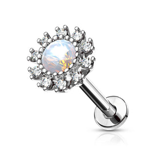 Labret Blume Zirkonia Innengewinde