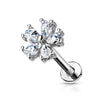 Labret Blume Zirkonia Innengewinde