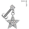 Labret star zirconia dangle Internally Threaded