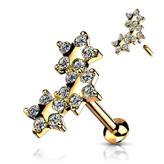 Labret Stars Zirconia Internally Threaded