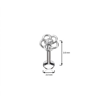 Labret Flower Zirconia Internally Threaded