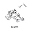 Labret Sternzeichen Zirkonia Silber Innengewinde