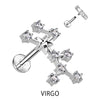 Labret Sternzeichen Zirkonia Silber Innengewinde