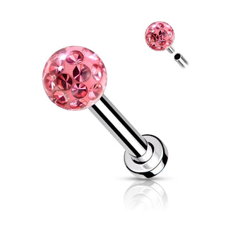 Labret Zirconia Ball Internally Threaded