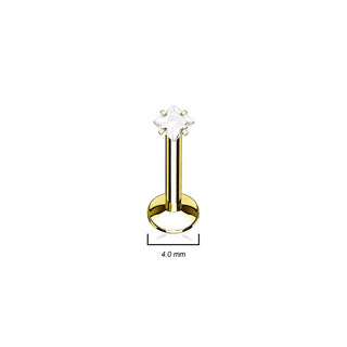 Labret Square Zirconia Internally Threaded