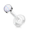 Labret Glänzender Flacher Synthetik Stein