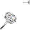 Titanium top round zirconia prong setting Push-In