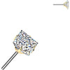 Titanium top square moissanite Push-In