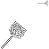 Titanium top square moissanite Push-In