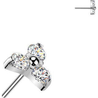 Titanium top trinity moissanite triangle Push-In