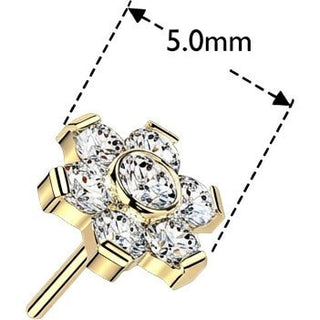 Titanium top flower prong set moissanite Push-In