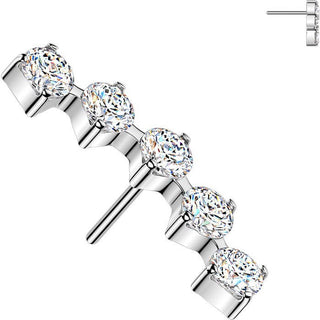 Titanium top curved prong set moissanite Push-In