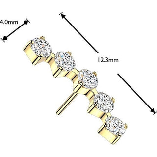 Titanium top curved prong set moissanite Push-In
