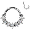 Titanium Ring front facing marquise moissanite fan Clicker