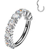 Titanium Ring 10 Outward Facing Prong Setting Moissanites Clicker