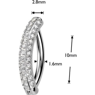 Titanium Belly Button Piercing pave cnc set moissanite triple line Clicker