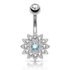 Bauchnabelpiercing Blume Zirkonia