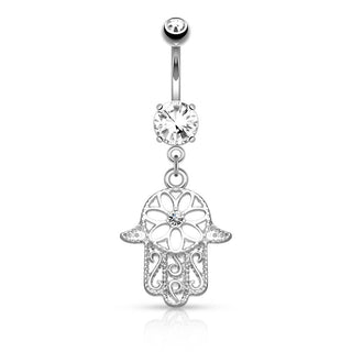 Bauchnabelpiercing Hamsa beweglich Zirkonia