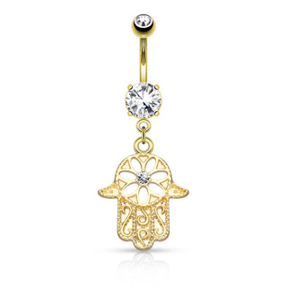 Bauchnabelpiercing Hamsa beweglich Zirkonia