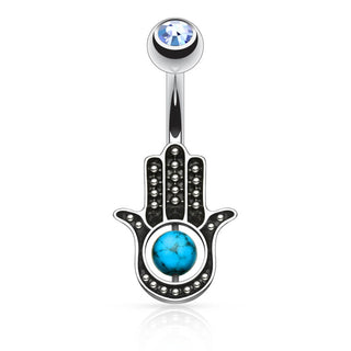 Hamsa Türkis Zirkonia