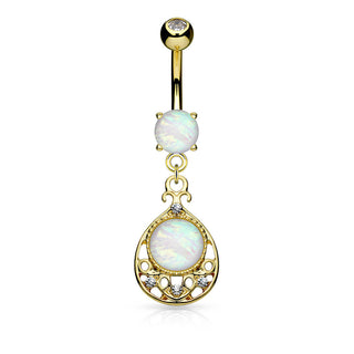 Bauchnabelpiercing Tropfen beweglich Opal