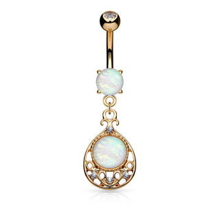 Bauchnabelpiercing Tropfen beweglich Opal