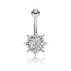 Bauchnabelpiercing Blume Zirkonia Silber