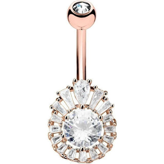 Belly Button Piercing Princess Cut Zirconia