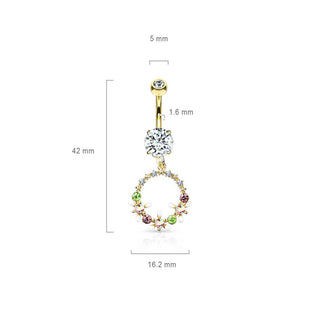 Bauchnabelpiercing Blumenkranz beweglich Zirkonia