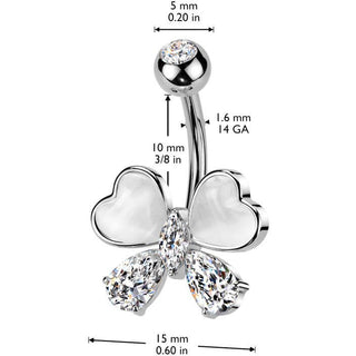 Bauchnabelpiercing Schmetterling Zirkonia Katzenauge