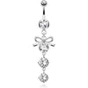 Belly Button Piercing Loop dangle Zirconia Silver