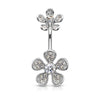 Bauchnabelpiercing Blume Zirkonia Innengewinde