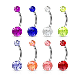 Bauchnabelpiercing Acryl Glitzer Kugel