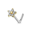 Nose L-Shape Flower Zirconia
