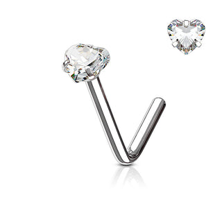 Nose L-Shape Heart Zirconia