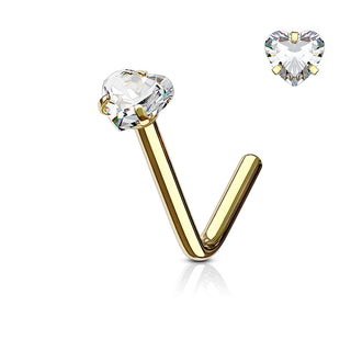 Nose L-Shape Heart Zirconia