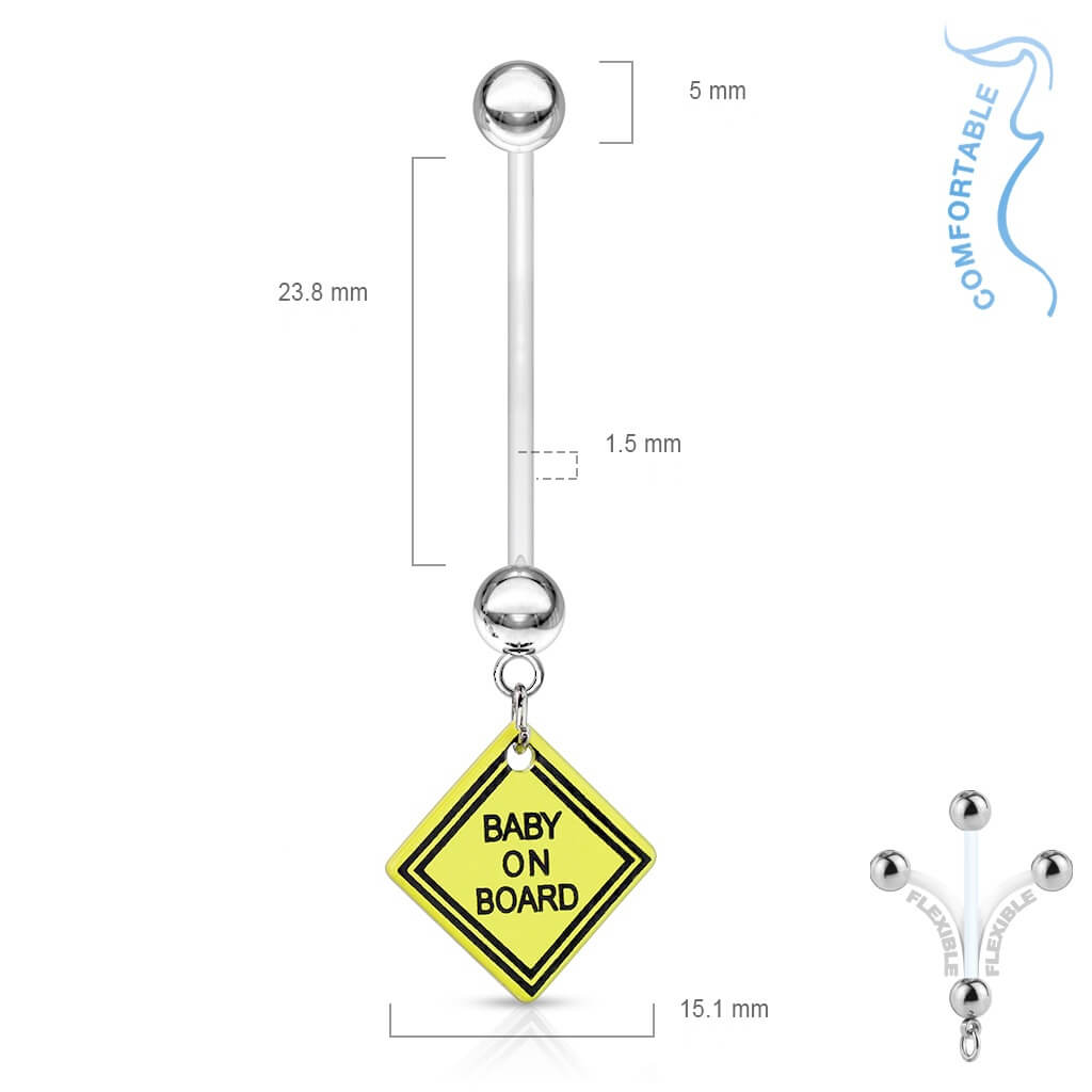 bauchnabelpiercing aufbewahrung Bauchnabelpiercing BABY ON BOARD beweglich – PiercingXXL